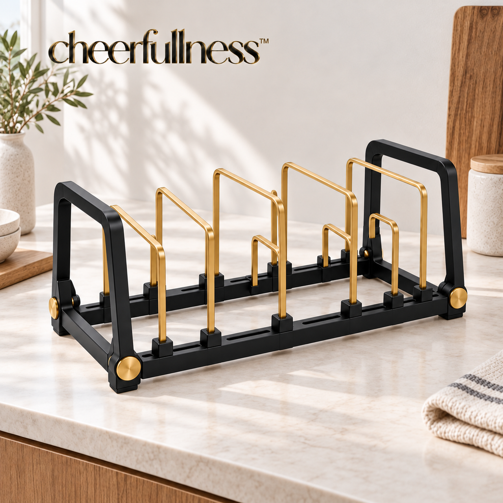cheerfullness™ Folding Dish and Cookware Drying Stand with Adjustable Support Slots