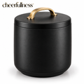 cheerfullness™ Round Countertop Kitchen Compost Scrap Bin with Lift-Off Lid and Brushed Gold Handle