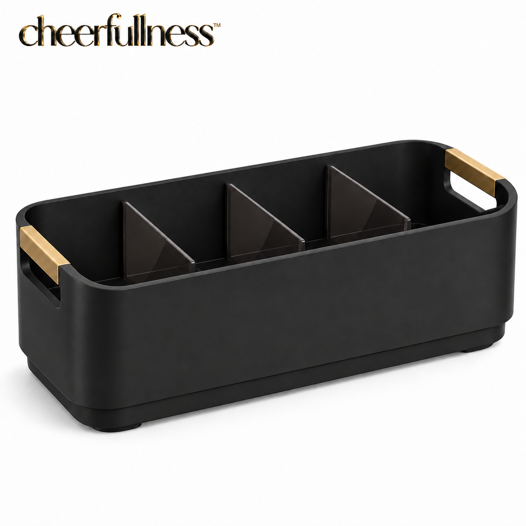cheerfullness™ Large Countertop Condiment Caddy with Removable Dividers and Integrated Side Handles "