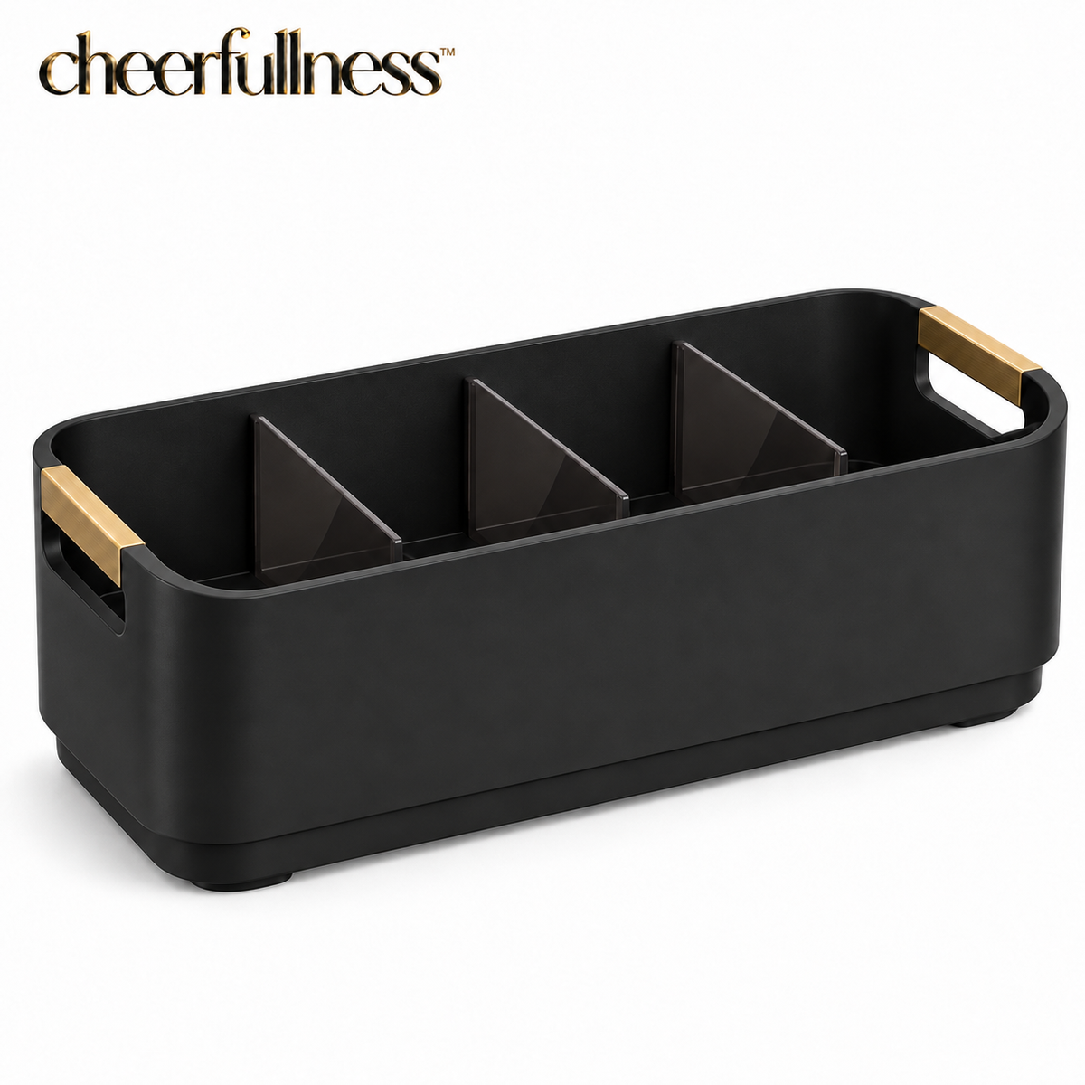 cheerfullness™ Large Countertop Condiment Caddy with Removable Dividers and Integrated Side Handles "