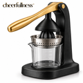 cheerfullness™ Manual Citrus Press with Removable Stainless Steel Strainer and Integrated Juice Collection Cup